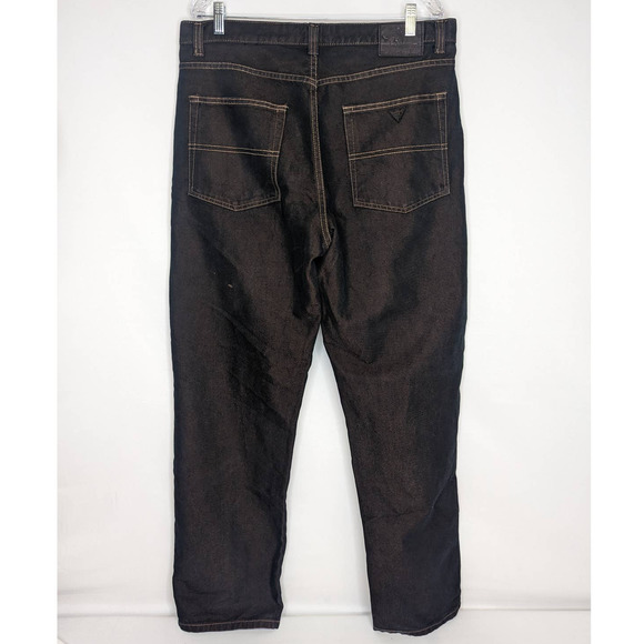 Vintage Guess USA Loose Baggy Fit Straight Leg Jeans Metallic Brown 36 x 33 90s - Picture 2 of 7